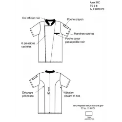 Veste de Cuisine Alex Manches Courtes - Vêtement Pro | Shop ta blouse