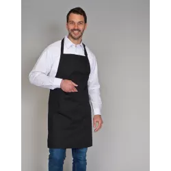 Tablier valet blanc coton 260g avec poche – Taille unique