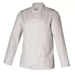 Veste de cuisine mixte Stéphane  coton blanc 240g