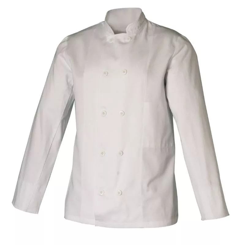 Veste de cuisine mixte Stéphane  coton blanc 240g