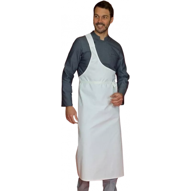 Tablier boucher coton blanc 260g taille unique