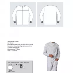 Veste agro Freddy blanche col officier pressions cachées | Shoptablouse