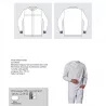 Veste agro Freddy blanche col officier pressions cachées | Shoptablouse