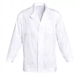 Veste agroalimentaire Nicolas blanche pressions invisibles | Shoptablouse