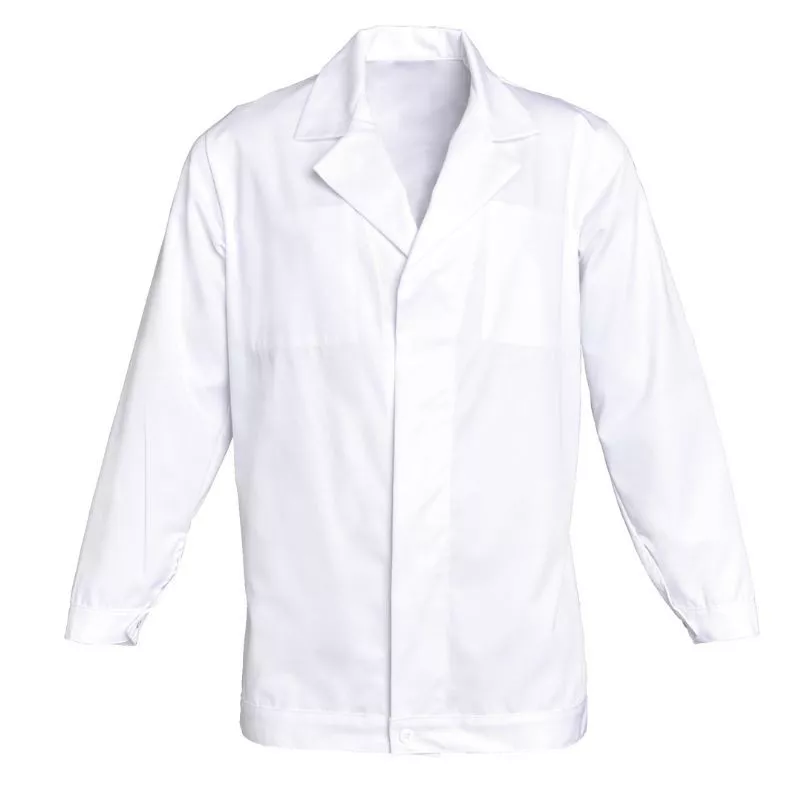 Veste agroalimentaire Nicolas blanche pressions invisibles | Shoptablouse