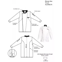 Veste de Cuisine Alex Manches Longues -  Restauration | Shop ta blouse