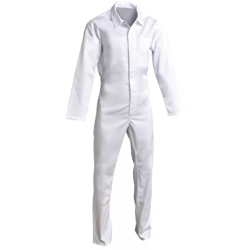 Combinaison Charles Blanche Agro Mixte Pressions Cachées | Shoptablouse