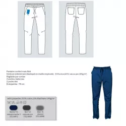 Pantalon médical unisexe STELLA stretch | Shoptablouse