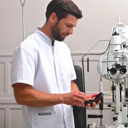 Tunique médicale Homme WOODY MC TENCEL™ Col Officier | Shoptablouse